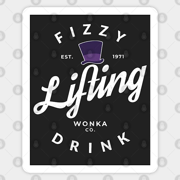 Fizzy Lifting Drink Est. 1971 - vintage Willy Wonka logo Sticker by BodinStreet